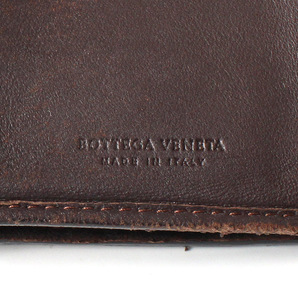 E13316 BOTTEGA VENETA ボッテガヴェネタ イントレチャート 三つ折り 財布 ブラウン 茶 ウォレット イタリア製の画像8