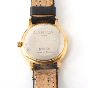 E15767 LANVIN ランバン 57050 腕時計 ブラック×ゴールド 文字盤：ホワイト フランス製の画像5