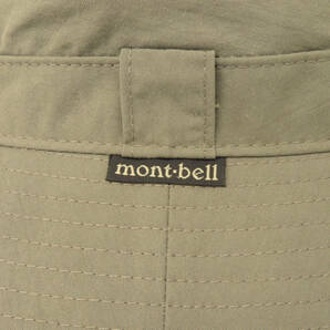 16289 美品 mont-bell モンベル ロゴ 無地 ナイロン バケット ハット 帽子 サイズ L 58~60cm カーキ アウトドア メンズ レディースの画像4