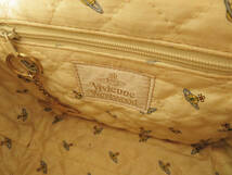 16498 美品 Vivienne Westwood ヴィヴィアンウエストウッド オーブロゴ G金具 総柄 キャンバス×レザー ハンドバッグ ミニトートバッグ 黒_画像8