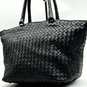 ●高級●BOTTEGA VENETA ボッテガヴェネタ トートバッグ ビジネスバッグ 鞄 かばん イントレチャート 本革 レザー A4可 メンズ 黒 ブラック
