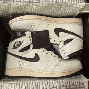 29cm 新品 A Ma Maniere Nike Air Jordan 1 Retro High OG Sail and Burgundy DO7097-100