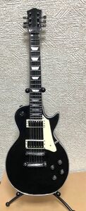 【貯金箱】ギター型 レスポール風 エレキギター風 台付き 黒 コレクション