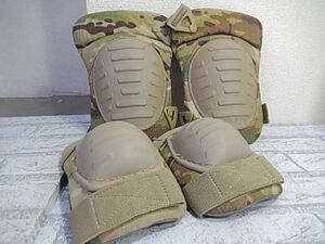 W9 中古良品！レア！◆McGuire製 ニーパッド エルボーパッド セット マルチカム迷彩◆米軍◆サバゲー！スキー！スノボー！バイク！