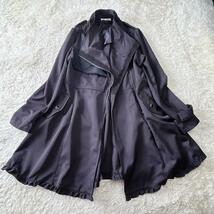 【axes femme アクシーズファム】 トレンチ スプリングコート ロング レース フリルデザイン フレア レディース M 黒 Rstore43015_画像1