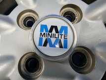 中古 ダイハツ ミラジーノ L700S MINILITE ミニライト 14x4.5J 4H 100 14インチ アルミホイール 4本セット (棚1557-901)_画像3