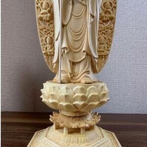 最新作 仏像 彫刻 木彫 地蔵菩薩像 檜木 高43cmの画像2