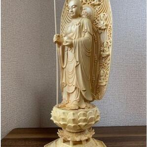 最新作 仏像 彫刻 木彫 地蔵菩薩像 檜木 高43cmの画像6