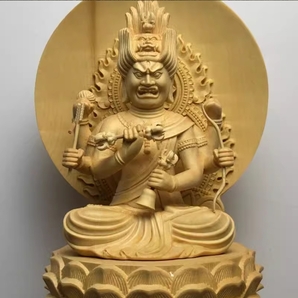 極上品 愛染明王像 最新作 総檜材 木彫仏像 仏教美術 精密細工の画像6