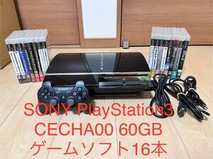 SONY PlayStation3 初期型 60GB CECHA00 ジャンク ソフト16本付
