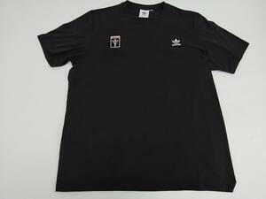 【再値下げ！即決！お買得！】★adidas/アディダス★メンズ　半袖　Tシャツ　トレフォイル聖火台ワッペン　黒