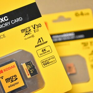 【新品未使用】マイクロSDカード 64GB 2枚 コダック class10 UHS-I U3 V30 A1 microSD microSDXC マイクロSD KODAK 高速 4Kの画像2