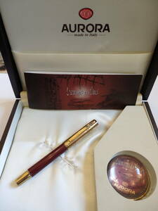 *[ new goods * unused ] Aurora Aurora limitation fountain pen Leonardo da bin chi pen .:18K750 solid Gold F