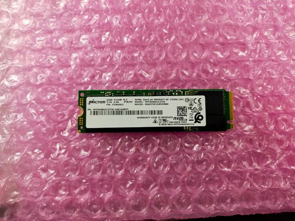 M.2 NVMe SSD 512GB (Micron 型番：MTFDHBA512TCK)　#206 