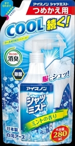 まとめ得 アイスノン　シャツミスト　ミントの香り　大容量　つめかえ用 　 白元アース 　 熱中症・冷却 x [10個] /h