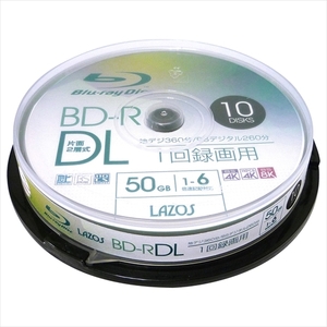 100枚セット(10枚X10個) Lazos BD-R DL L-BDL10PX10 /l