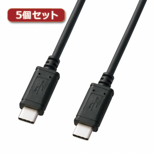 5個セット サンワサプライ USB2.0TypeCケーブル KU-CC10X5 /l