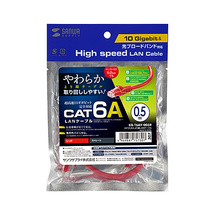 まとめ得 【5個セット】 サンワサプライ カテゴリ6Aより線LANケーブル 0.5m レッド KB-T6AY-005RX5 x [2個] /l_画像6