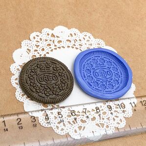 304 オレオ風クッキー型 デコ パーツ 樹脂粘土 チョコクッキー ブルーミックス ビスケット シリコン モールド ハンドメイド ミニチュアの画像3