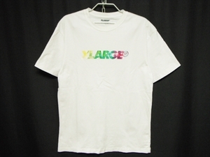 【K99】送料無料★XLARGE エクストララージ 半袖Tシャツ Lサイズ プリズム 幾何学 グラデーション ロゴプリント ストリート スケーター