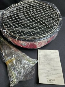 ☆新品 /タマハシ/ 丸型バーベキューコンロ 赤 折りたたみ式 BBQ 焼肉 アウトドア OUTDOOR キャンプ camp 七輪 網焼き