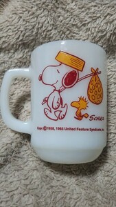 スヌーピー ファイヤーキング マグ FIRE KING Snoopy, Come Home 中古