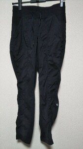 ルルレモン ワークアウトクロップ Sz6 dance studio crop ll 黒 中古