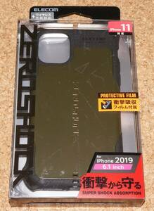 ★新品★ELECOM iPhone11 ZEROSHOCK ゼロショック カーキ