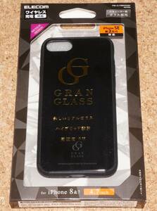 * new goods *ELECOM iPhone8/7/SE2/SE3 glass case GRANGLASS metallic style black 