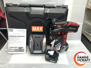 ▼ 【未使用】マックス 鉄筋結束機 RB-442T-B2C/1450A フル（バッテリー×2個、充電器、ケース付き）14.4V ツインタイア D25対応【新古品】