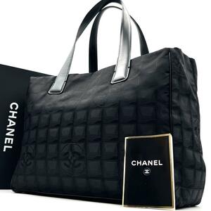 《ほぼ未使用品》国内正規品 CHANEL シャネル ニュートラベルライン トートバッグMM A4可 ブティックシール 10番代 肩掛け ブラック