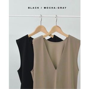 Re:EDIT リエディ/完売/未使用/神山まりあさん着用リブポンチロー切替えジャンパースカート/モカグレー