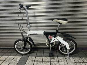 【YANASE】ミニベロ 折り畳み自転車 小径車 16インチ　6s　ホワイト