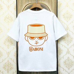 人気EU製＆定価2万◆UABONI*ユアボニ*半袖Tシャツ*フランス*パリ発◆コットン100％ 薄手 吸汗 通気 遊び心 可愛い カットソー 日常 L/48