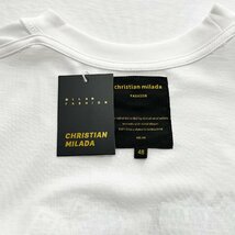 定価2万★christian milada・ミラノ発・半袖Tシャツ★綿100％ 薄手 通気吸汗 個性 ハート柄 ロゴ オシャレ カジュアル 普段着 夏 M/46_画像8