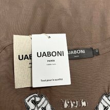 一枚限定EU製＆定価2万◆UABONI*Paris*半袖Tシャツ*ユアボニ*パリ発◆コットン100％ 吸汗 薄手 刺 アメカジ カットソー 普段着 2XL/52_画像9