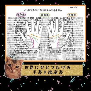 世界に1つだけのボリューミーな手相鑑定書を書きます お悩み一つ解決☆あなたの良いところをたくさんお伝えします！