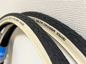 【送料無料特価】Schwalbe DELTA CRUISER 700×28C ブラック×ホワイト 新品2本セット