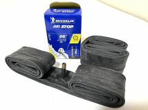 【送料無料特価】26インチMTB用米式チューブMichelin AIR STOP C4 26×1.5-2.5 バルブ長34mm 新品2個セット_画像1