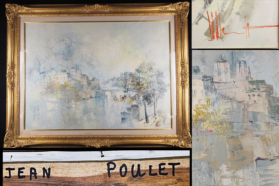 [Authentic Work] SY40 Masterpiece French Painter JEAN POULET Jean Poulet (1926-2006) PARIS Landscape Painting Handwritten Oil Painting 78.5cm x 99cm, painting, oil painting, Nature, Landscape painting