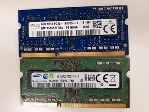 L0321-03 PC memory 2 piece set SKhynix PC3L-12800S(DDR3L-1600)4GB SAMSUNG PC3L-12800S(DDR3L-1600)4GB total 8GB