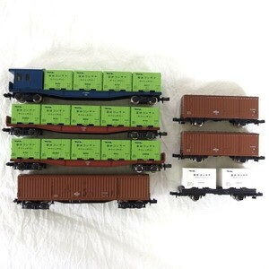 KATO TOMIX コンテナ貨車 802 7両セット コキフ10002/コキ7322/コム19など 鉄道模型 Nゲージ/60サイズ
