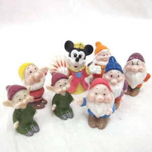 Walt Disney ミニーマウス 七人の小人 陶器製フィギュア置物 8体おまとめ/60サイズ
