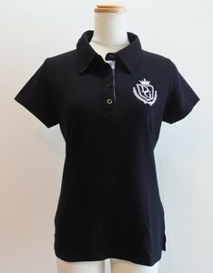 DELSOL デルソル ゴルフウェア ポロシャツ 半袖 Lサイズ ブラックｘカモフラージュ ロゴ ymdnrk a201h0325