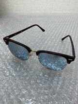 美品/Ray-Ban/レイバン/CLUBMASTER/クラブマスター/サングラス/ソフトケース/ブラウン/ゴールド/RB3016F/0320b_画像2