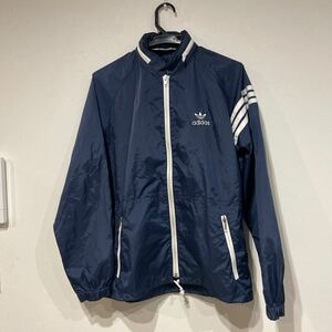 ☆ アディダス ナイロンジャケット adidas 80s ヴィンテージ デサント製 ネイビー☆