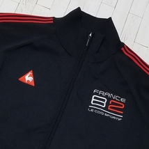 【デサント製/美品】◎ le coq sportif GOLF ルコック ゴルフ/ 長袖 刺繍ロゴ ジップジャケット　SIZE： L　ブラック_画像1