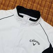 【2way】◎ Callaway キャロウェイ/ 2way ワンポイント刺繍ロゴ ナイロンジャケット 裏地メッシュ　SIZE： L　ホワイト×ブラック_画像1