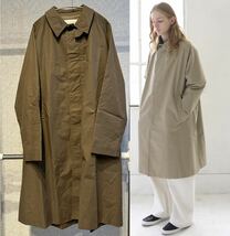 新品 M STUDIO NICHOLSON TECHINICAL COTTON BAGLAN MID LENGTH COAT スタジオニコルソン ステンカラーコート ロングコート スプリング_画像1