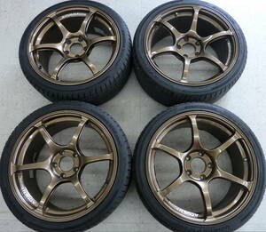 ●●2403-A3 ADVAN Racing アドバンレーシング RGⅢ 8.5J +45 114.3 245/35R18 ランエボ シビック マークＸ RX-7 RX-8 チェイサー アリスト